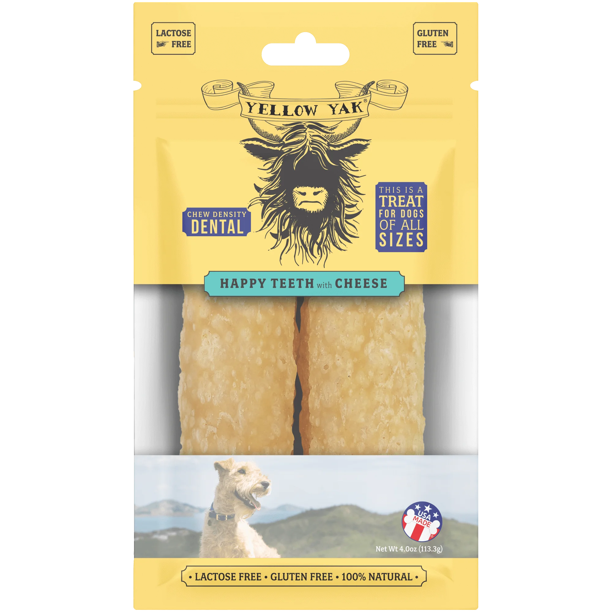 Dental Chew with Cheese - Front of consumer packaging